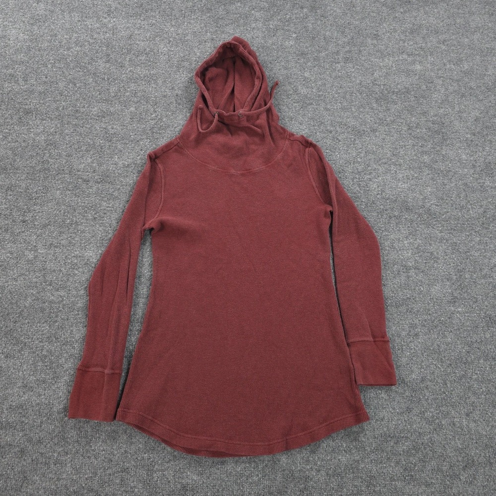 Patagonia Top Womens S Red Organic Cotton Hooded Waffle Tunic Hiking Outdoors